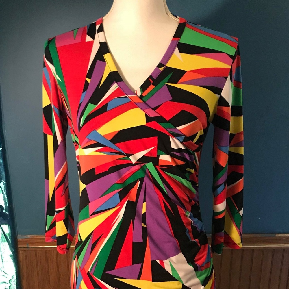 Vintage Multi Colored Geometric Top